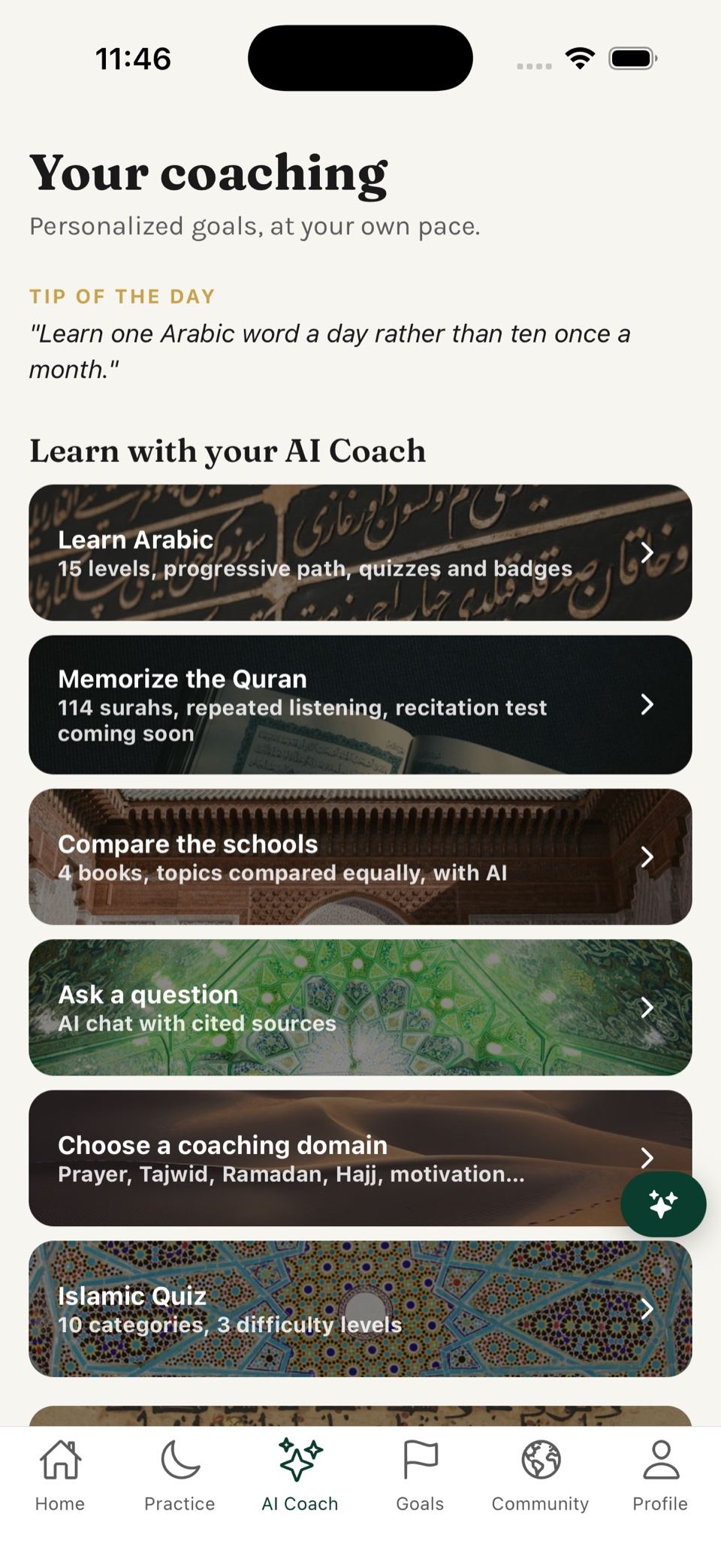DînApp AI Coach: learning, Quran memorization, quizzes